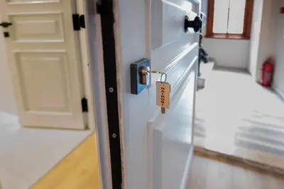 a door with a lock on it in a room at Bguest Pera Suites in Istanbul