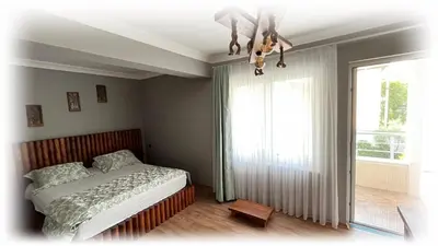 a bedroom with a bed with a horse on the ceiling at Senler Boutique Hotel in Sapanca