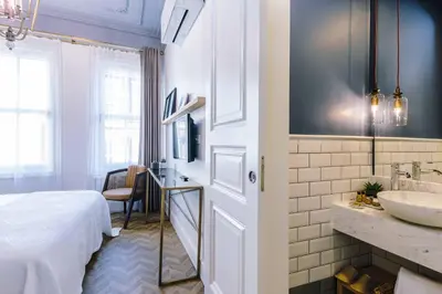 a hotel room with a bed and a sink at The Soul Istanbul Hotel in Istanbul