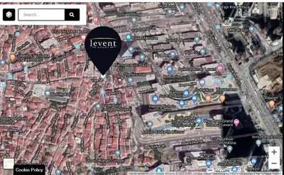 a map with a black marker on it at Levent Apartments in Istanbul