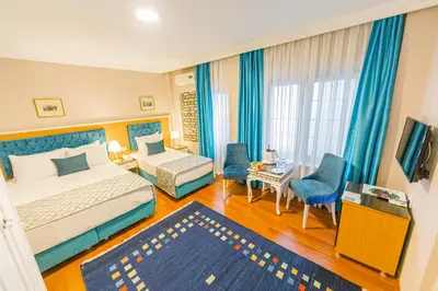 a hotel room with a bed and a television at Acacia Mansion Hotel in Istanbul