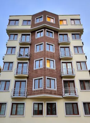 a tall building with windows and balconies at Apart Point in Istanbul