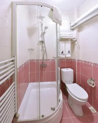 a bathroom with a shower and a toilet and a tub at Duru Istanbul Apart in Istanbul