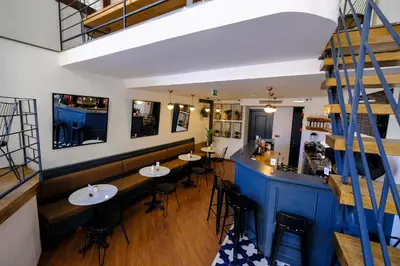a view of the inside of a restaurant with tables and chairs at Le Banc in Istanbul