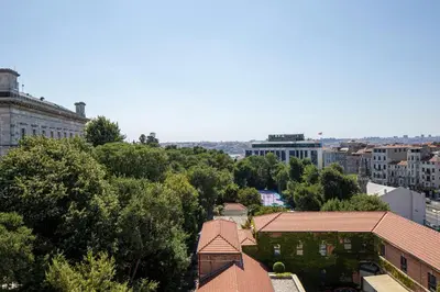 a view of a city with trees and buildings at Walton Gardens Pera in Istanbul
