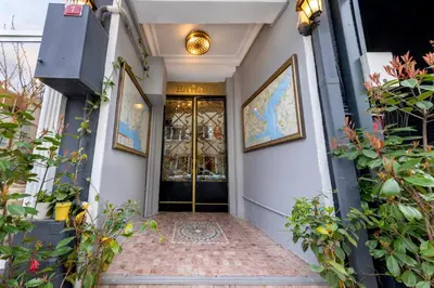 an entrance to a building with a glass door at Bahaus Guest House Hostel Near Sultanahmet & Agia Sofia in Istanbul