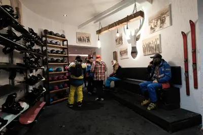 a group of people standing in a room with shoes at Oksijen Zone Hotel & Spa - Full Board Plus in Uludag