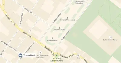 a map of the proposed intersection of kingsfield and grafton roads at Timeks Hotel Sultanahmet in Istanbul