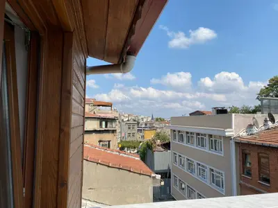 a view of a city from a window of a building at Victorious Hotel in Istanbul