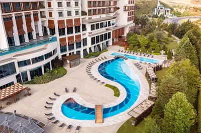an aerial view of a hotel with a swimming pool at Radisson Blu Hotel & Spa, Istanbul Tuzla in Istanbul