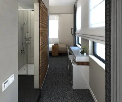 a bathroom with a sink and a shower and a toilet at Hotel Yenibosna in Istanbul