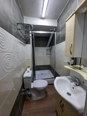 a bathroom with a toilet and a sink at RAMO’S Aparatments & Suites in Istanbul
