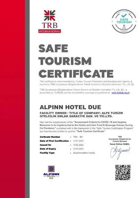 a flyer for a spa tourism centric clinic at Alpinn Hotel DUE in Istanbul