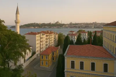 a view of a city with a mosque and a river at Fragments Hotel in Istanbul