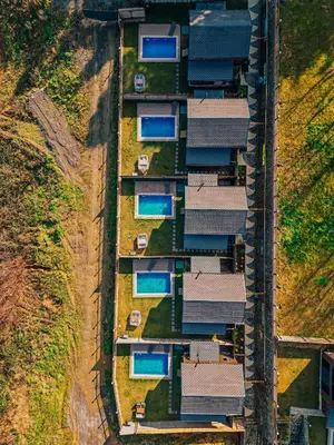 an overhead view of a row of houses at Woodlodge Country Sapanca in Sapanca