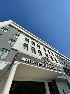 a hotel sign on the front of a building at Seyithan Palace Spa Hotel in Istanbul