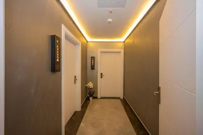 a hallway with a door at Seyithan Palace Spa Hotel in Istanbul