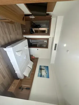 an overhead view of a small kitchen in a tiny house at Hotel La SERA in Istanbul