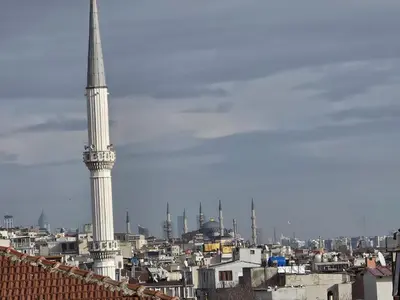 a view of a city with a tall tower at Hotel La SERA in Istanbul