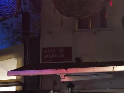 a stage with a sign that reads gulleennaenna istg at Antik Houses in Istanbul