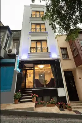 a white building with potted plants in front of it at Lika Hotel - Standard Double or Twin Room in Istanbul in Istanbul