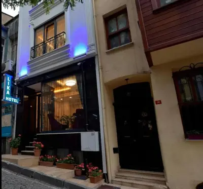 a store front of a building with a black door at Lika Hotel - Superior Double or Twin Room - unforgettable holiday in Istanbul in Istanbul