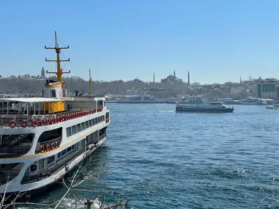a cruise ship is docked in the water at Weingart Seaside Hotel in Istanbul