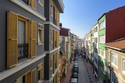 a view of an alley between two buildings at Brand New Central Modern Loft Smart Design! #144 in Istanbul