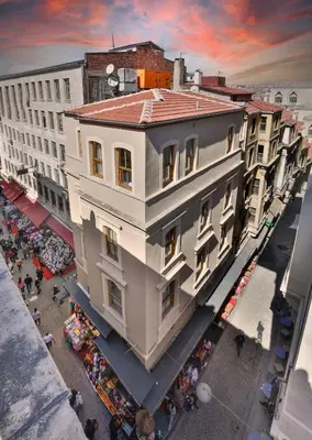 an overhead view of a building in a city at Sirin Han Hotel Old City in Istanbul