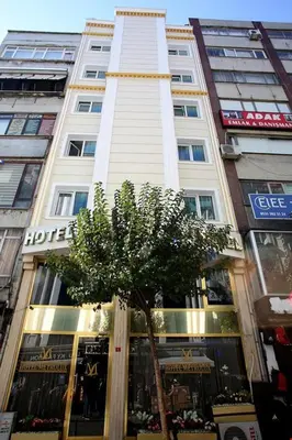 a tall white building with a tree in front of it at Metrolux Hotel in Istanbul
