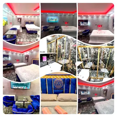 a collage of pictures of a room with beds at LEVENT PALACE REZİDANS in Istanbul