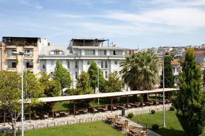 a view of a building with a park at Recital Park Hotel in Istanbul