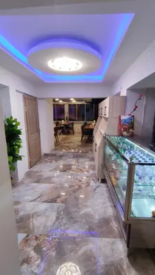 a room with a ceiling with a glass case at Bona Sera Hotel in Istanbul