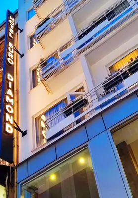 a white building with balconies and a sign on it at HOTEL EURO DIAMOND in Istanbul