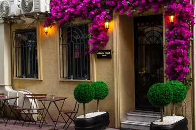 a building with a bunch of flowers on it at Genoa Port Hotel in Istanbul