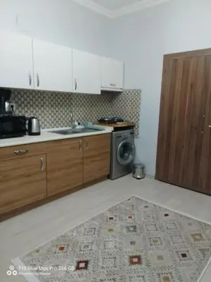 a kitchen with a sink and a washing machine at Golden Life GL in Istanbul