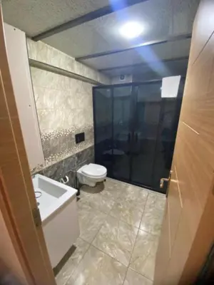 a bathroom with a toilet and a shower and a sink at Nişantaşı Diamond Hotel in Istanbul