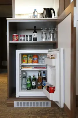 an open refrigerator filled with lots of drinks at Tuyap Palas in Istanbul