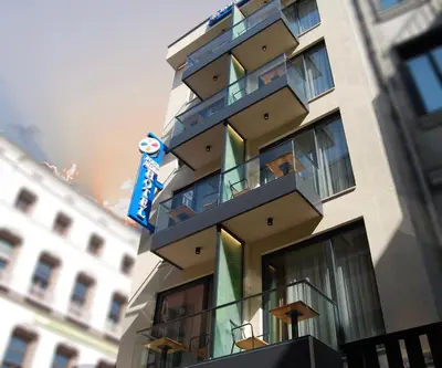 a building with balconies on the side of it at Four Sides Beyoglu in Istanbul