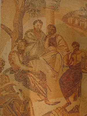a mosaic wall with a group of people in at Eresin Hotels Sultanahmet - Boutique Class in Istanbul