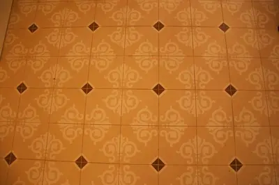 an image of a brown tile floor with a pattern at Art Nouveau Galata in Istanbul