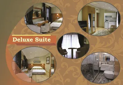 a collage of photos of a bedroom and a suite at Art Nouveau Galata in Istanbul