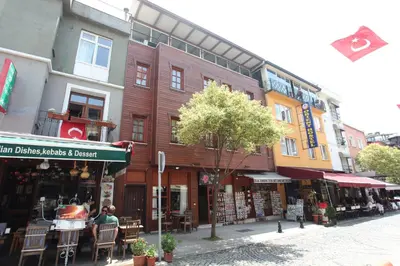 a street in a city with a building at Gul Sultan Hotel in Istanbul