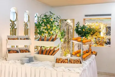a display of fruits and vegetables on a table at Hotel Ipek Palas in Istanbul