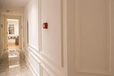a hallway of a house with white walls at Mina Hotel - Special Category in Istanbul