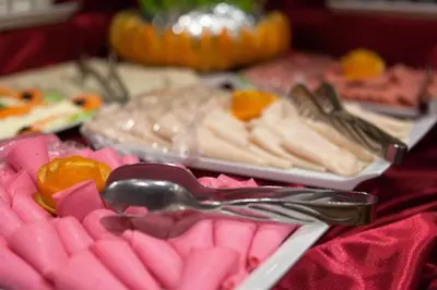 a table topped with pink candy melts and a spoon at Sogut Hotel Old City in Istanbul