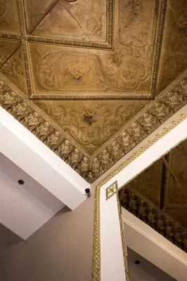 a room with a ceiling with a painting on it at Vardar Palace Hotel - Special Category in Istanbul