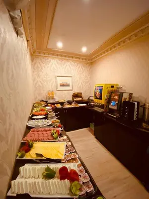 a buffet line with many different types of food at Adora Hotel in Istanbul