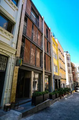 a row of buildings on a city street at Galata Rasso Hotel in Istanbul