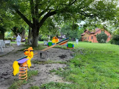 a group of playground equipment in a park at Villa Kirkpinar Sapanca in Sapanca